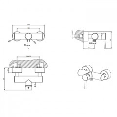 Gessi Emporio Via tortona Смеситель наружный для душа, цвет: Finox Brushed Nickel