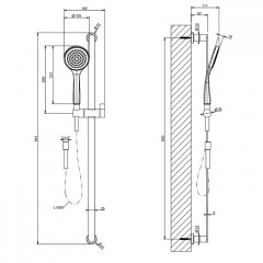 Gessi Emporio Emporio shower Штанга в комплекте с душевой лейкой легкой очистки, шланг 1,50 м, цвет: Black XL