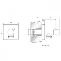 Gessi Emporio Emporio shower Держатель для душевой лейки с выводом воды, цвет: Finox Brushed Nickel