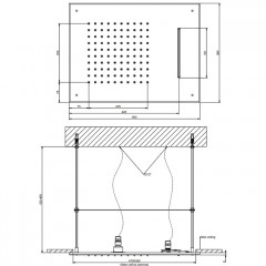 Gessi Emporio Emporio shower Душевая головка для потолочного крепления с функцией ТРОПИЧЕСКИЙ ЛИВЕНЬ/ВОДОПАД, цвет: Steel Brushed