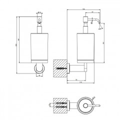 Gessi Emporio accessories Дозатор для жидкого мыла настенный, сатинированное стекло, цвет: Black XL