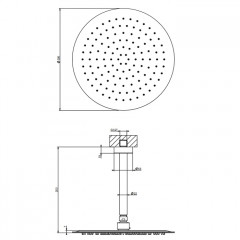 Gessi Emporio Emporio shower Душевая головка потолочная, поворотная с шарниром, с защитой от известкового налёта, цвет: Mirror Steel