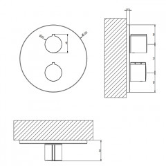 Gessi Emporio Via tortona Внешние части для термостатического смесителя на 3 позиции, цвет: Finox Brushed Nickel
