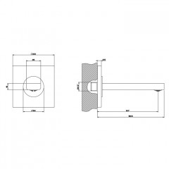 Gessi Emporio Via manzoni Настенный излив короткий, комбинируемый с удаленным управлением, цвет: Chrome