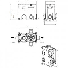 Gessi Emporio Via manzoni Встраиваемая часть для смесителя на 2 выхода, цвет: Chrome