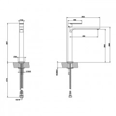 Gessi Emporio Via manzoni Смеситель для раковины без донного клапана и соединительными шлангами, цвет: Chrome
