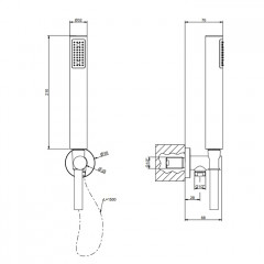 Gessi Emporio Emporio shower Душевой комплект, состоящий из вывода воды, держателя, шланга 1,50 м и лейки, цвет: Black XL