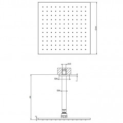 Gessi Emporio Emporio shower Душевая головка потолочная, поворотная с шарниром, с защитой от известкового налёта, цвет: Finox Brushed Nickel