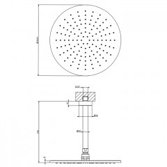Gessi Emporio Emporio shower Душевая головка потолочная, поворотная с шарниром, с защитой от известкового налёта, цвет: Black XL