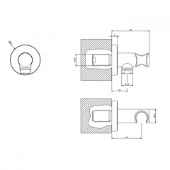 Gessi Emporio Emporio shower Держатель для душевой лейки с выводом воды, цвет: Finox Brushed Nickel