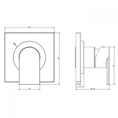 Gessi Emporio Via manzoni Внешние части для настенного смесителя на 1 позицию, цвет: Finox Brushed Nickel