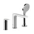 Gessi Emporio Via manzoni Смеситель для ванны на 3 отверстия с переключателем, изливом и шлангом 1,50м, цвет: Chrome