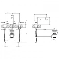 Gessi Emporio Via manzoni Смеситель для раковины на 3 отверстия, донный клапан и соединительные шланги, цвет: Chrome