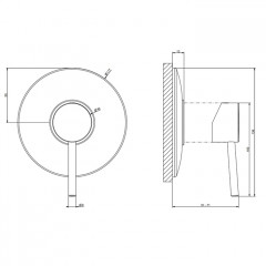 Gessi Emporio Via tortona Внешние части для настенного смесителя на 1 позицию, цвет: Chrome