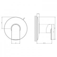 Gessi Emporio Via manzoni Внешние части для настенного смесителя на 1 позицию, цвет: Chrome