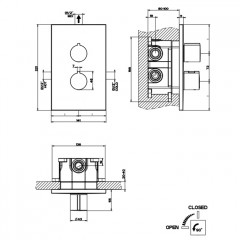Gessi Emporio Via manzoni Внешние части для термостатического смесителя на 1 позицию, цвет: Finox Brushed Nickel