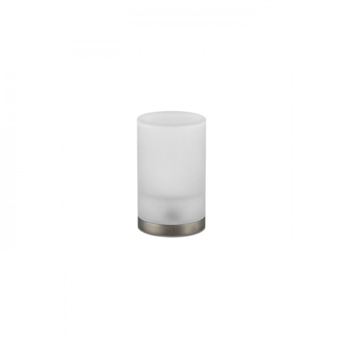 GESSI Emporio Accessories Стакан настольный, сатинированное стекло, держатель Finox Brushed Nickel