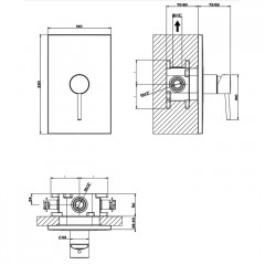 Gessi Emporio Via tortona Внешние части для настенного смесителя на 1 позицию, цвет: Finox Brushed Nickel