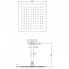 Gessi Emporio Emporio shower Душевая головка потолочная, шарнирная, с защитой от известкового налёта, цвет: Mirror Steel
