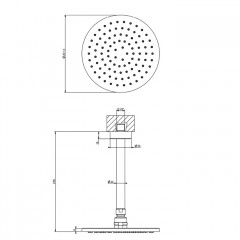 Gessi Emporio Emporio shower Душевая головка потолочная, поворотная с шарниром, с защитой от известкового налёта, цвет: Black XL