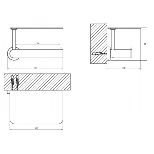 Gessi Emporio accessories Настенный держатель для туалетной бумаги с крышкой, цвет: Finox Brushed Nickel