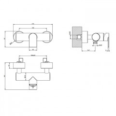 Gessi Emporio Via manzoni Смеситель наружный для душа, цвет: Finox Brushed Nickel