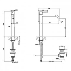 Gessi Emporio Via tortona Смеситель для раковины высокий с длинным изливом, с донным клапаном, цвет: Chrome