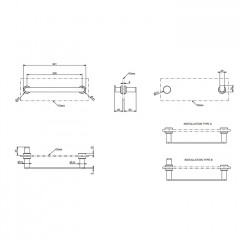 Gessi Emporio accessories Полотенцедержатель для крепления на стекло, 30 см, цвет: Finox Brushed Nickel