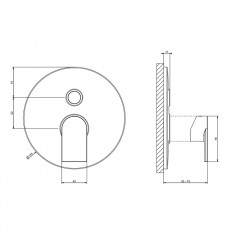 Gessi Emporio Via manzoni Внешние части для настенного смесителя на 2 выхода с переключателем ванна-душ, цвет: Chrome