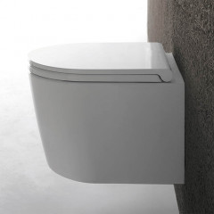 GLOBO Forty3 Унитаз подвесной БЕЗОБОДКОВОЙ 43x36 см, с системой скрытого крепежа, цвет: белый