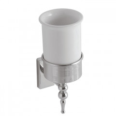 GLOBO Paestum Стакан подвесной керамический, цвет белый/хром