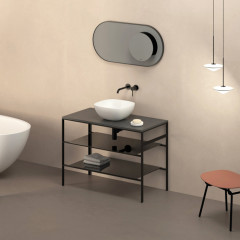 Globo Зеркало 90x45 см с полкой, цвет серебро