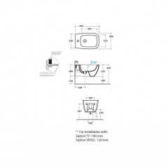 GLOBO Genesis Биде подвесное 55х36 см, с 1отв для смесителя, с креплением, цвет: Nero opaco