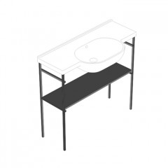 GLOBO Mode Консоль металлическая наполная 96,7x31,5 h 85,5 см, для раковины ME100, цвет черный матовый