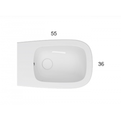 GLOBO Genesis Биде подвесное 55х36 см, с 1отв для смесителя, с креплением, цвет: белый