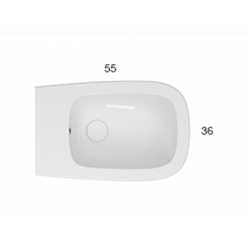 GLOBO Genesis Биде подвесное 55х36 см, с 1отв для смесителя, с креплением, цвет: белый