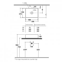Globo Le Lastre Раковина накладная 50х37хh14 см, без отв под смеситель, с донным клапаном, цвет белый