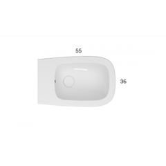 GLOBO Genesis Биде напольное приставное 55 см, с1отв для смеситель, с креплением, цвет: белый