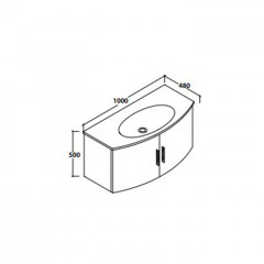 GLOBO 4ALL База подвесная 2 дверки.98х48х48см. для раковины MD100.BI цвет Canapa Opaco 135 (Снято с пр-ва)