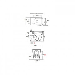 GLOBO Stone Унитаз напольный 56*36см, с системой скрытого крепежа, слив универсальный, цвет белый (снято с пр-ва)