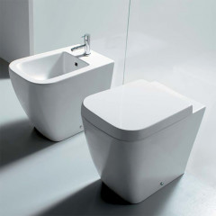 GLOBO Stone Унитаз напольный 56*36см, с системой скрытого крепежа, слив универсальный, цвет белый (снято с пр-ва)