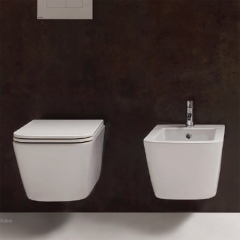 GLOBO Stone Унитаз подвесной Безободковый 52*36см, с системой скрытого крепежа, цвет белый