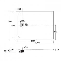 GLOBO (без сифона DP008) душевой поддон DOCCIAPIETRA, размер 120x90 см, цвет 504 Nero