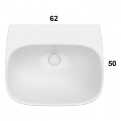 GLOBO Genesis Раковина подвесная 62x50 cм без отв. под смеситель, цвет: белый