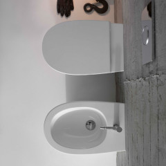 GLOBO 4ALL Биде подвесное 54*36см, с 1 отв. под смеситель, с системой скрытого крепежа, цвет белый