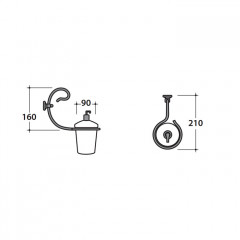 GLOBO Paestum Дозатор для мыла подвесной керамический, цвет белый/metallo antico