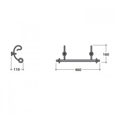 GLOBO Paestum Полотенцедержатель настенный 46см, цвет metallo antico