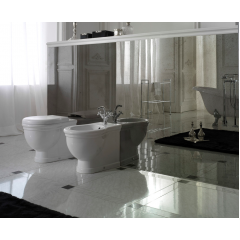 GLOBO Paestum Биде напольное пристенное 57*38см с 1 отв. под смеситель, с комплектом креплений, цвет: белый