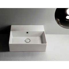 GLOBO Incantho Раковина подвесная или на мебель 460x370 мм, без отв под смеситель.с переливом, цвет белый