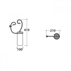 GLOBO Paestum Ёршик подвесной в керамической колбе, цвет белый/metallo antico
